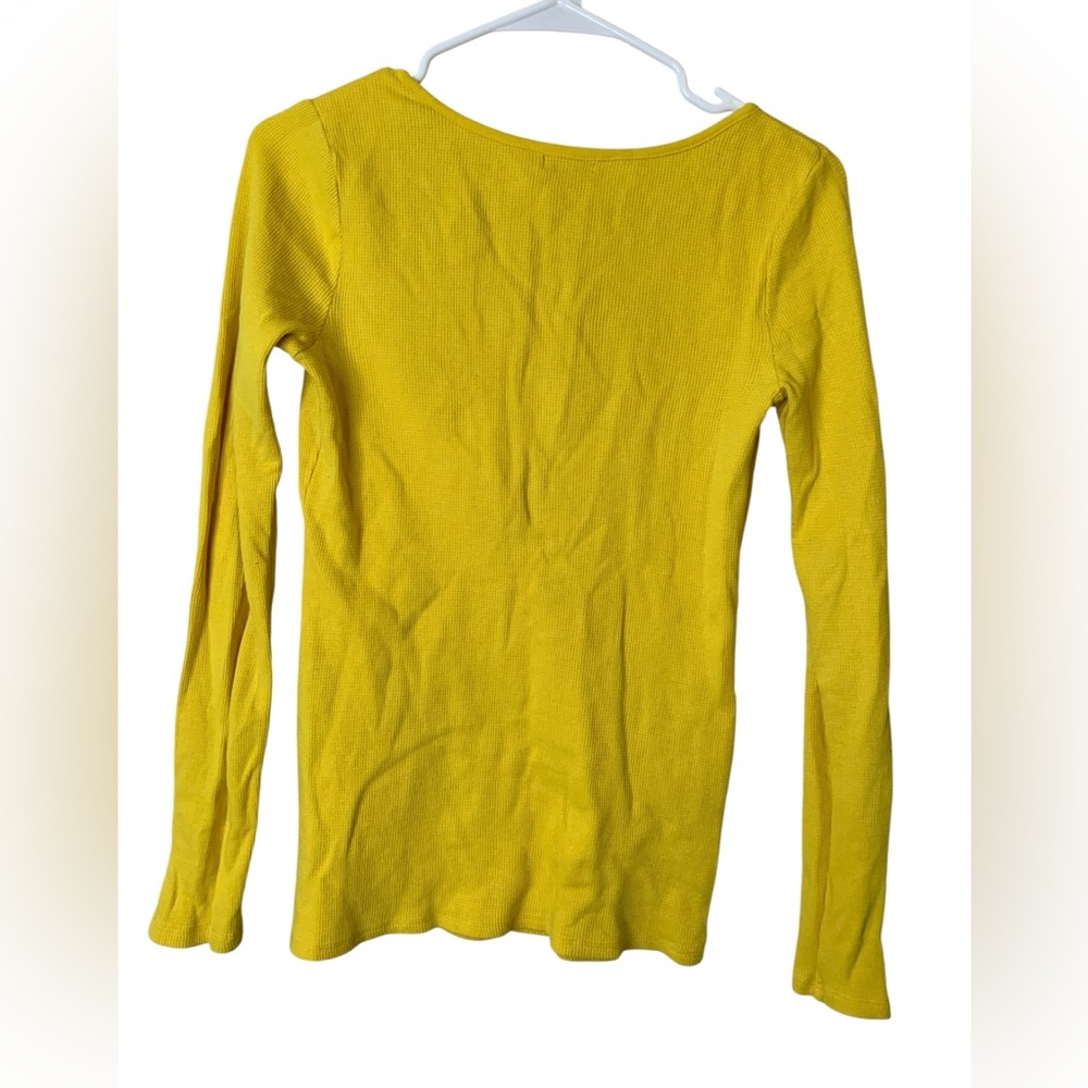 Vintage Old Navy Y2K Henley Size M Preppy 90S Thermal Waffle Knit Grunge - Picture 2 of 7